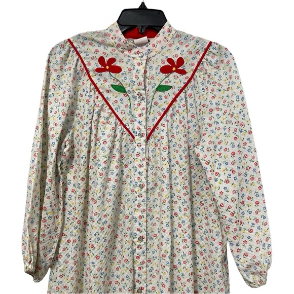 Vintage Models Coat Snap Button Floral Housecoat Size 12 - Picture 3 of 10